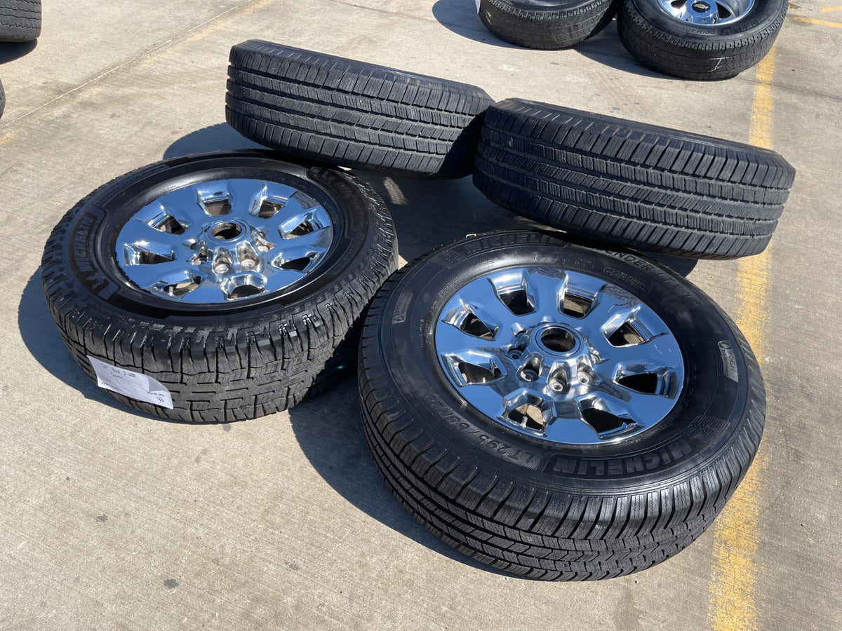 20" Ford F-250 King Ranch Lariat OEM 10100 CHROME rims wheels MICHELIN SET