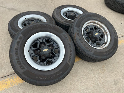 14" Chevy K1500 Blazer Old School Chevy wheels rims GMC tires 5x120 5x4.75