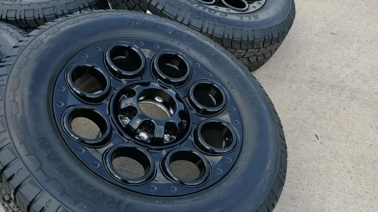 20" Ford F-250 F-350 OEM black TREMOR wheels rims 10299 10484 A/T2 tires NEW