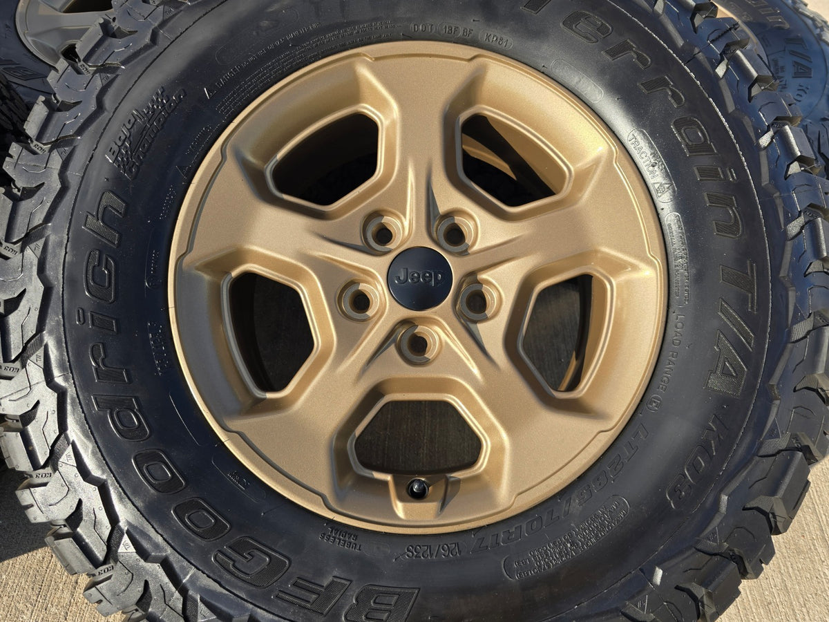 17" Jeep Gladiator RUBICON OEM wheels rims BRONZE Wrangler 9236 SET BFG A/T 33"