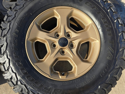 17" Jeep Gladiator RUBICON OEM wheels rims BRONZE Wrangler 9236 SET BFG A/T 33"