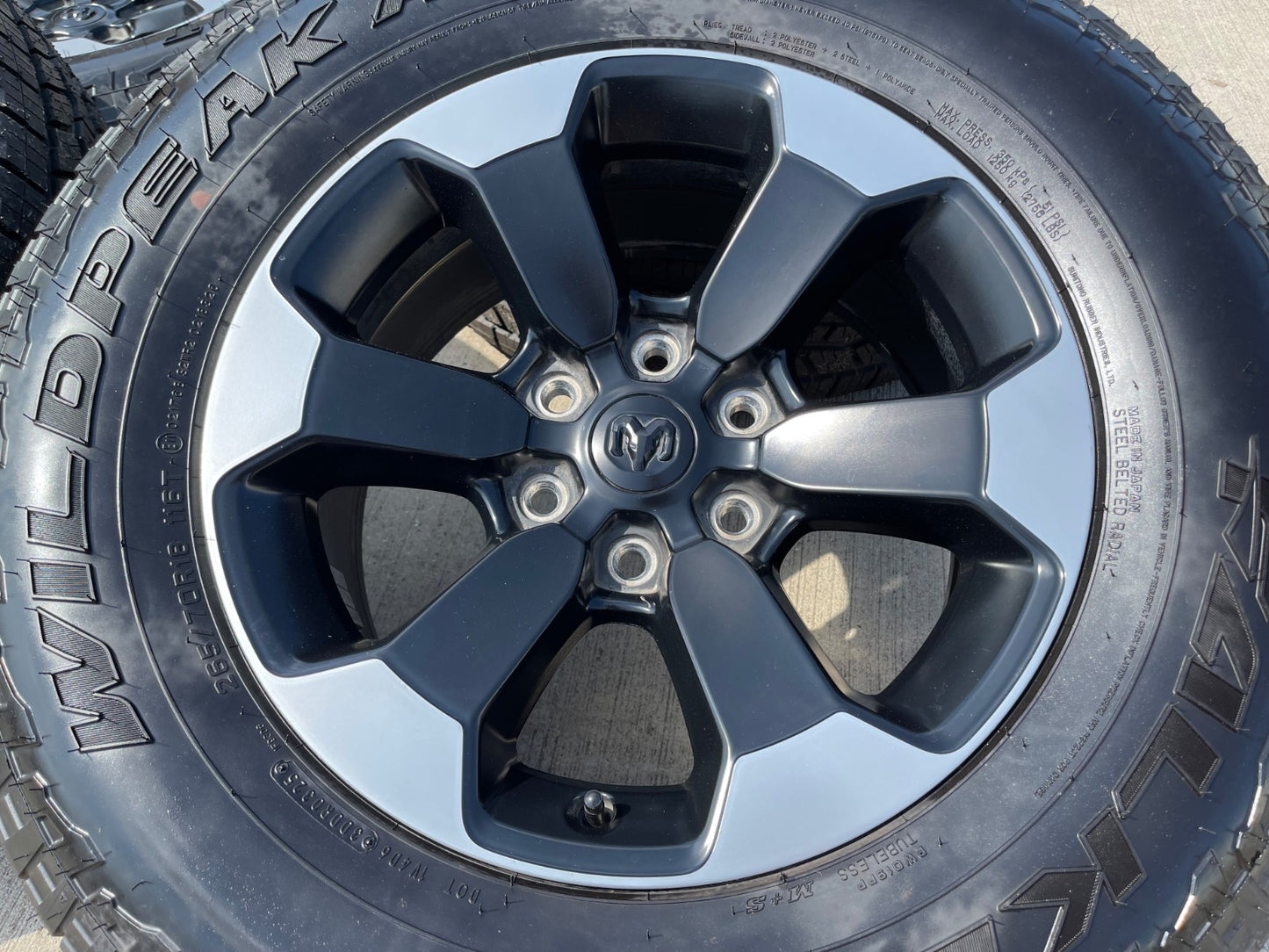 18" Dodge Ram 1500 Rebel Black OEM wheels rims 2671 tires FALKEN A/T3 NEW
