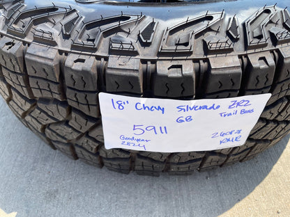 18" Chevy Silverado ZR2 Tahoe TRAIL BOSS GMC OEM 5911 wheels rims GOODYEAR M/T