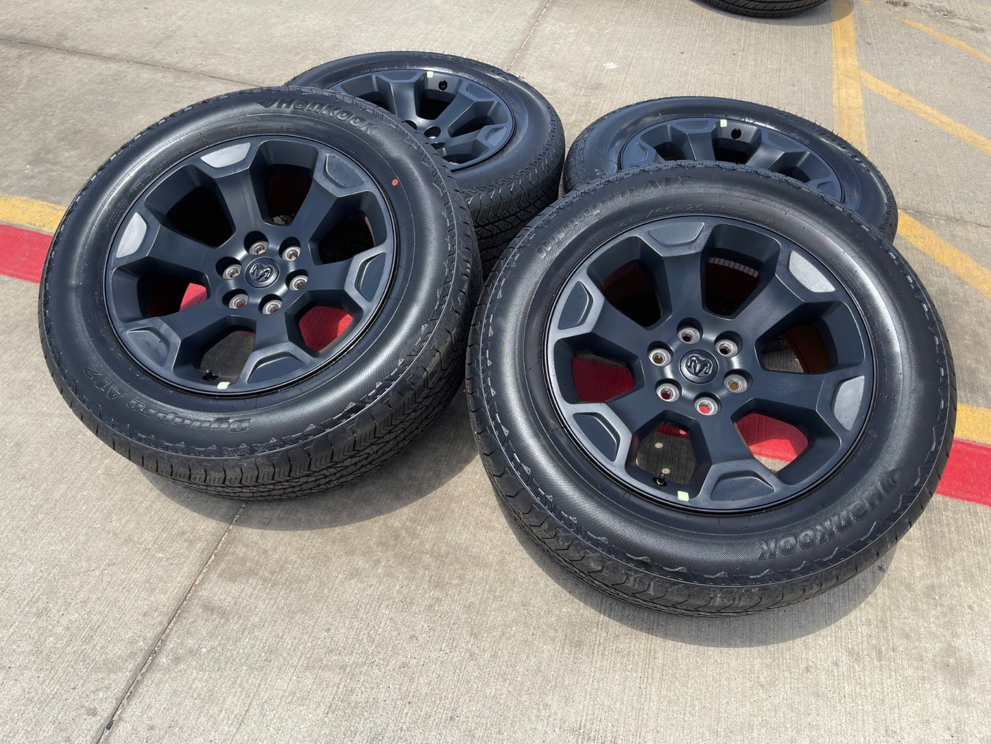 20" Dodge Ram 1500 OEM Laramie 2462 2680 wheels rims tires HANKOOK A/T2 NEW