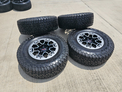 17" GMC Sierra Chevy Silverado OEM Beadlock wheels rims Canyon FALKEN A/T3 NEW