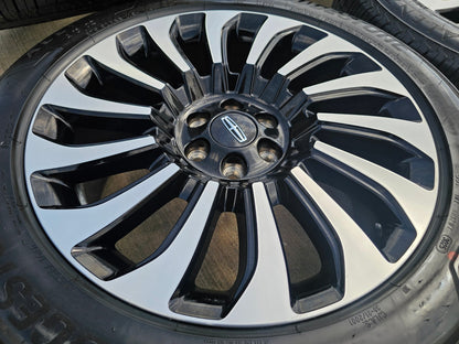 22" Lincoln Navigator OEM rims wheels 10499 95383 SET Black Label BRIDGESTONE