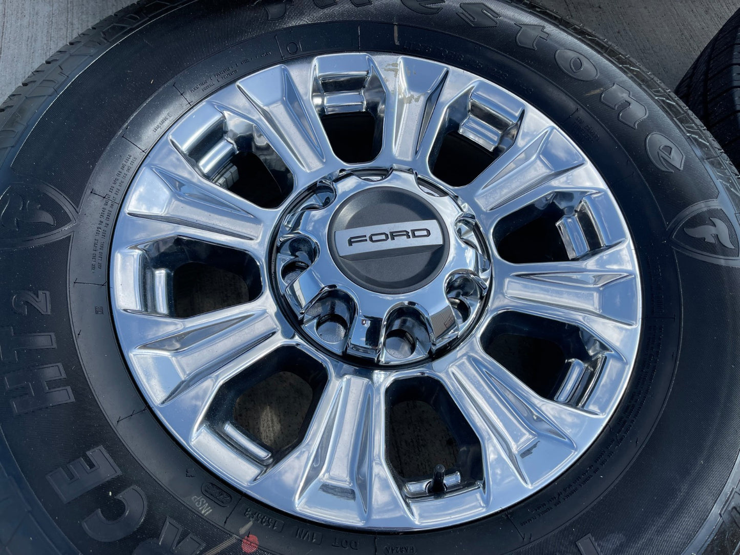 18" Ford F-250 F-350 LARIAT OEM CHROME rims wheels SET 10097 tires FIRESTONE