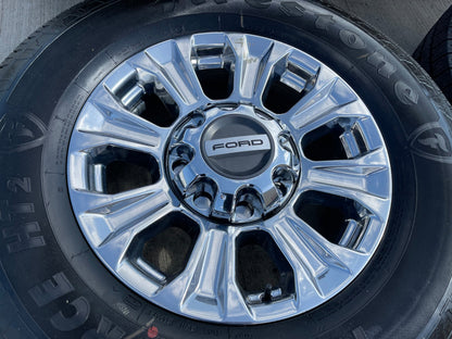 18" Ford F-250 F-350 LARIAT OEM CHROME rims wheels SET 10097 tires FIRESTONE