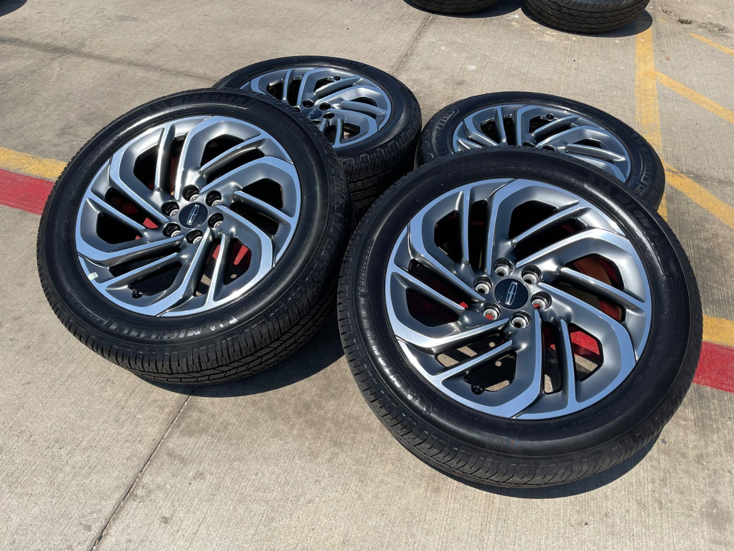 22" Lincoln Navigator OEM 94225 rims wheels BLACK LABEL 2026 2027 SET MICHELIN