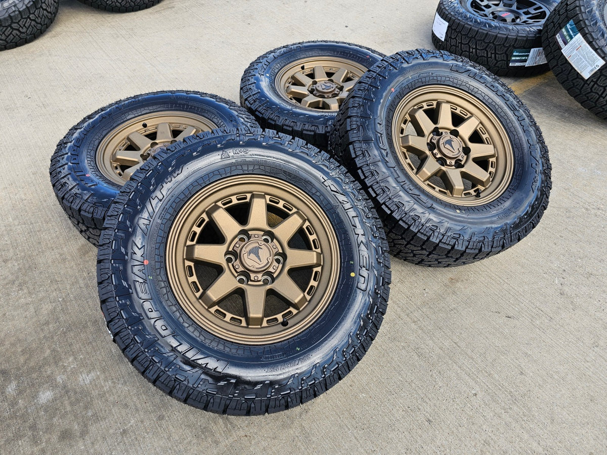 17" 4Runner Toyota Tacoma OEM BRONZE wheels rims FJ FALKEN WILDPEAK A/T4 NEW