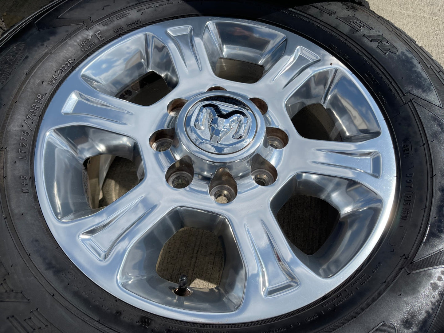 18" Ram 2500 3500 Laramie Power Wagon OEM wheels rims 2692 GOODYEAR A/T NICE