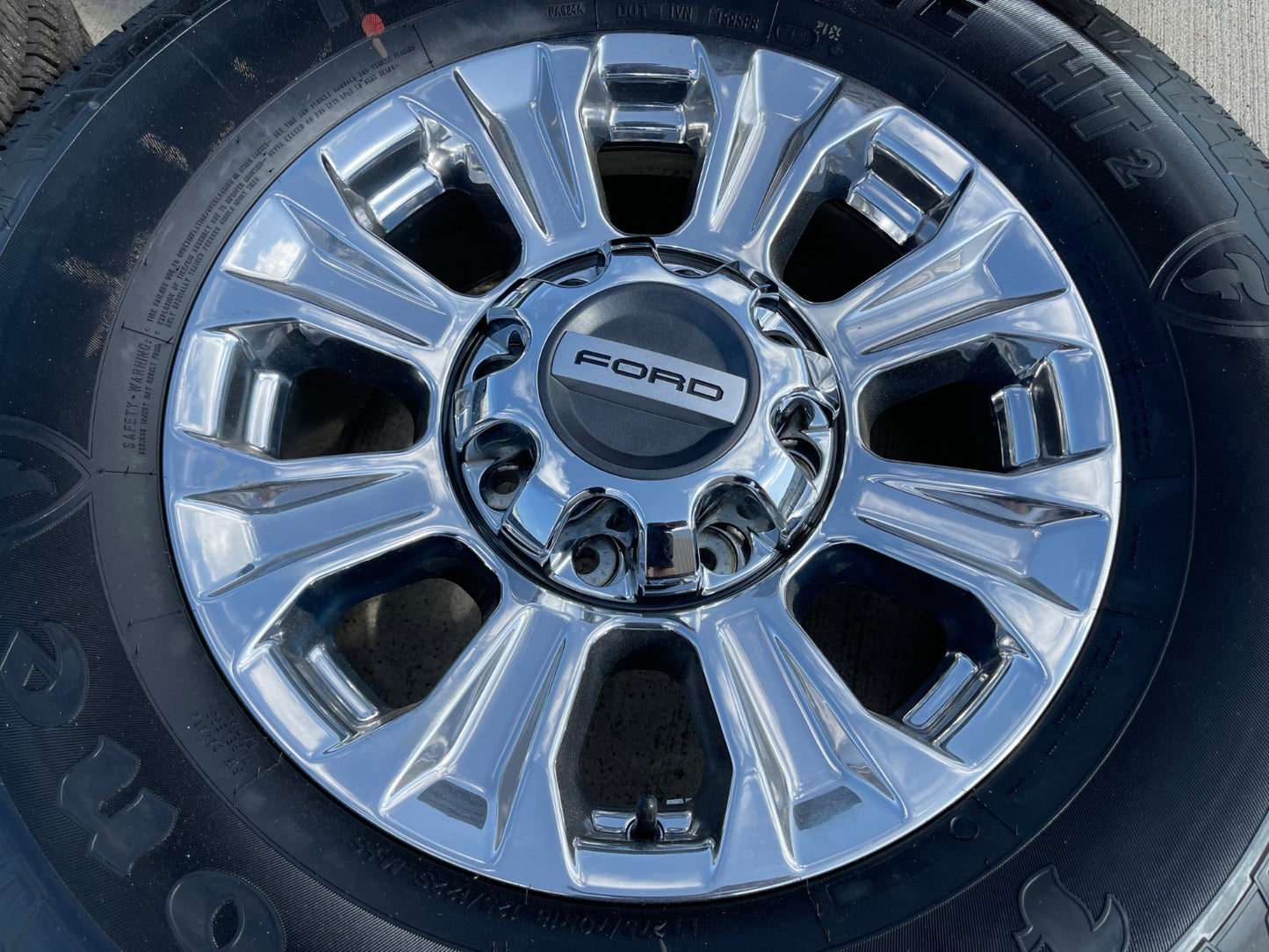 18" Ford F-250 F-350 LARIAT OEM CHROME rims wheels SET 10097 tires FIRESTONE