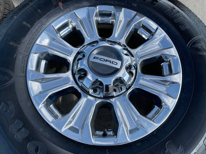 18" Ford F-250 F-350 LARIAT OEM CHROME rims wheels SET 10097 tires FIRESTONE