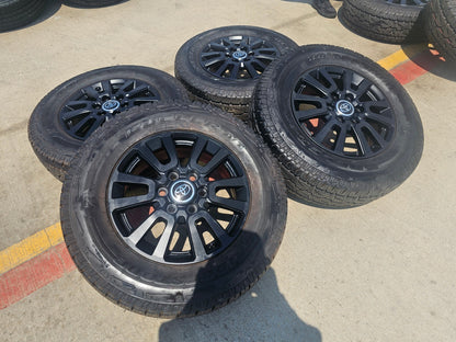 18" Toyota Land Cruiser OEM 95953 wheels rims BLACK Tundra Sequoia A/T SET NEW