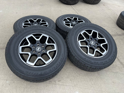 18" Ford Bronco wheels rims tires black 95213 Ranger tires BRIDGESTONE DUELER AT