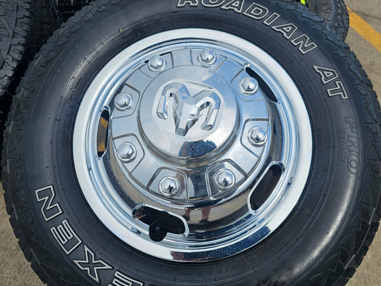 17" Dodge Ram 3500 Dually 8x200 wheels rims 2703 2704 OEM A/T tires