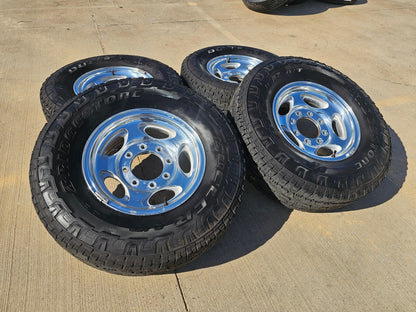 16" Ford F-250 F-350 Excursion OEM 3408 polished wheels rims SET BRIDGSETONE