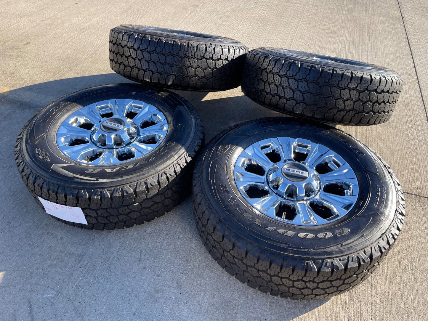 18" Ford F-250 F-350 OEM rims wheels 10097 tires GOODYEAR A/T