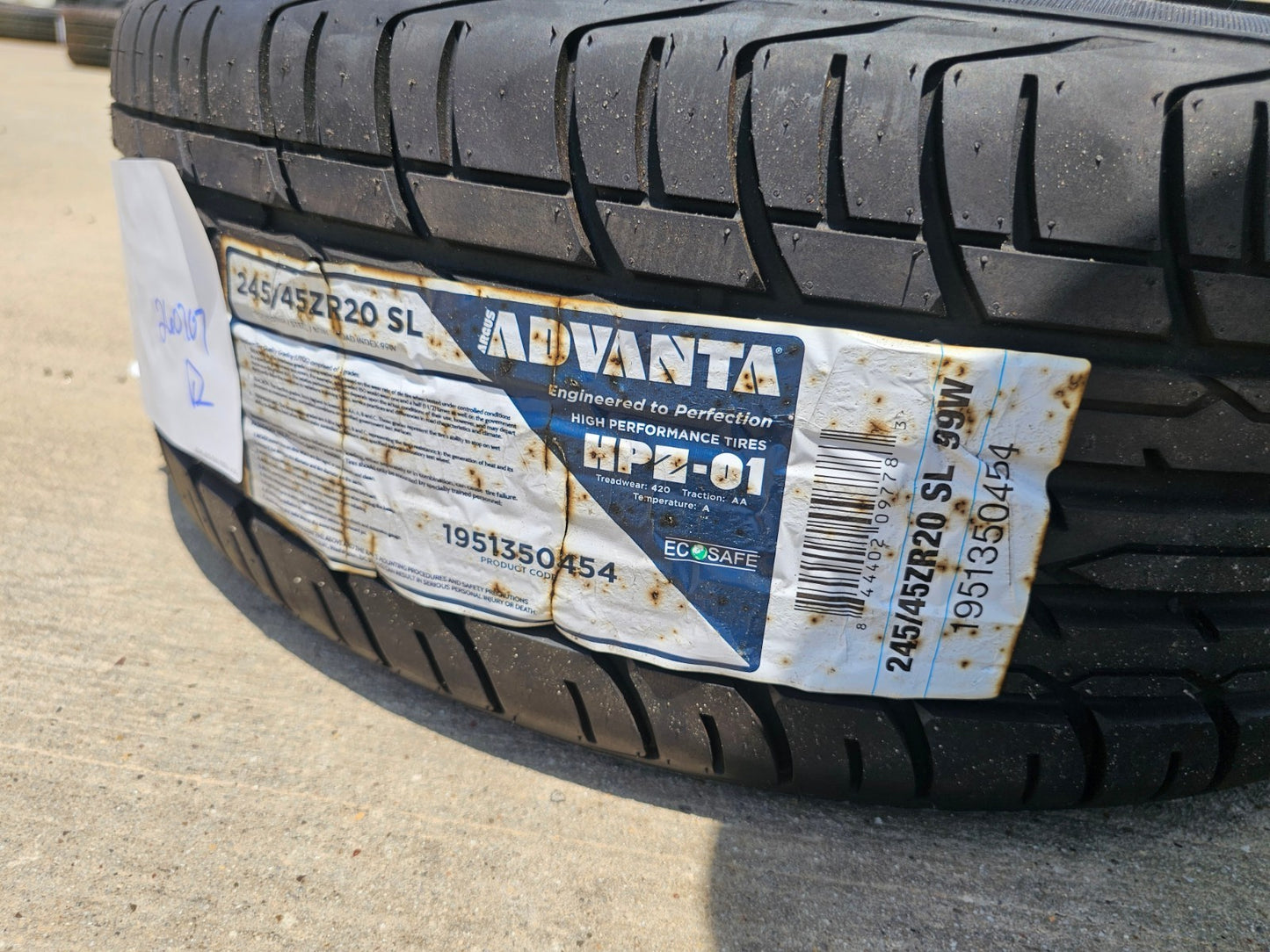 (1) 245/45/20 Advanta HPZ-01 tire SL 245/45R20 99W NEW