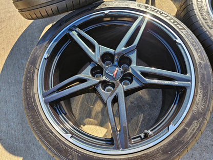 19" + 20" Chevy Corvette C8 OEM 14007 14008 wheels rims MICHELIN