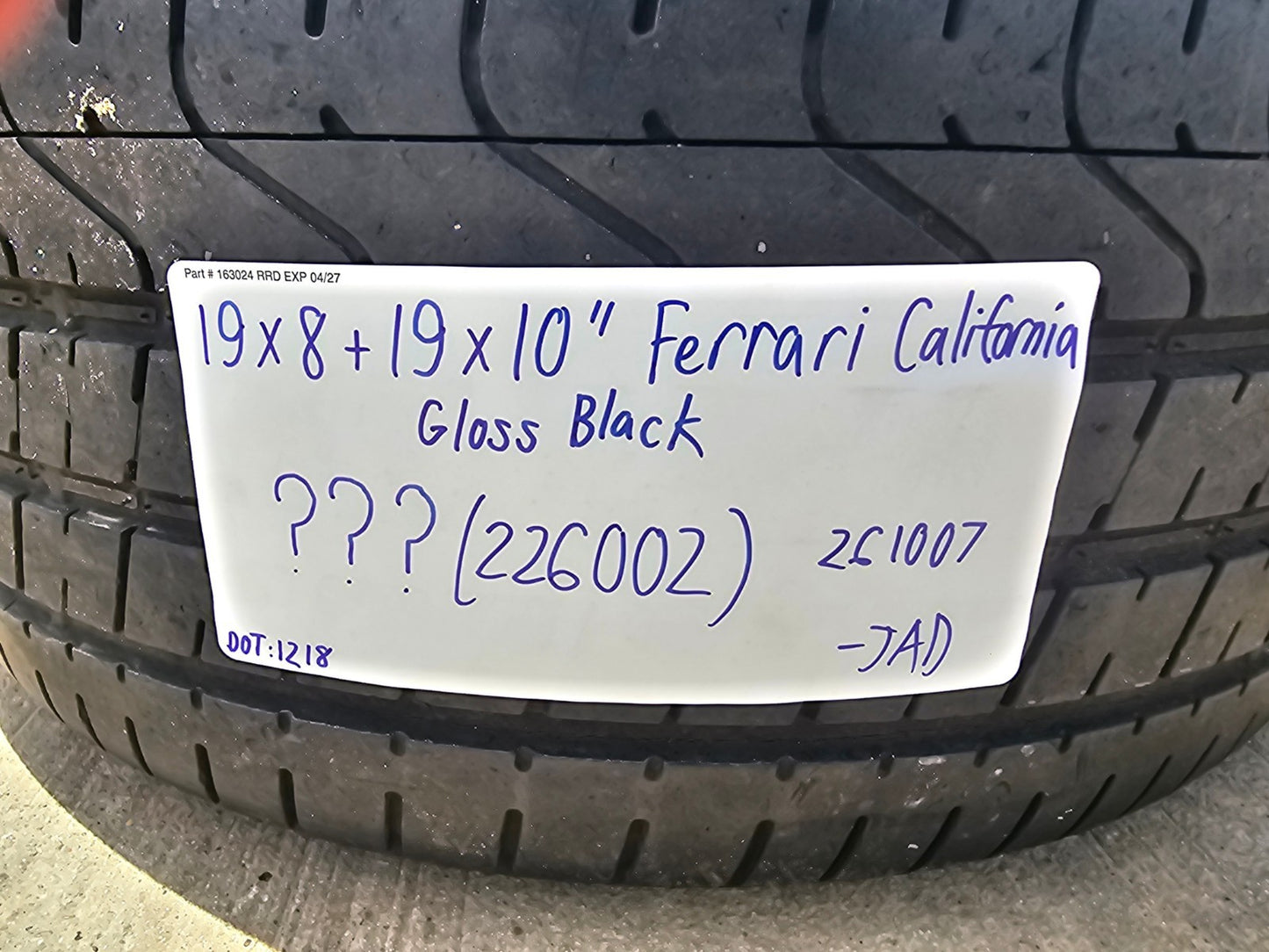 19" Ferrari California OEM 226000 226002 black wheels rims SET tires