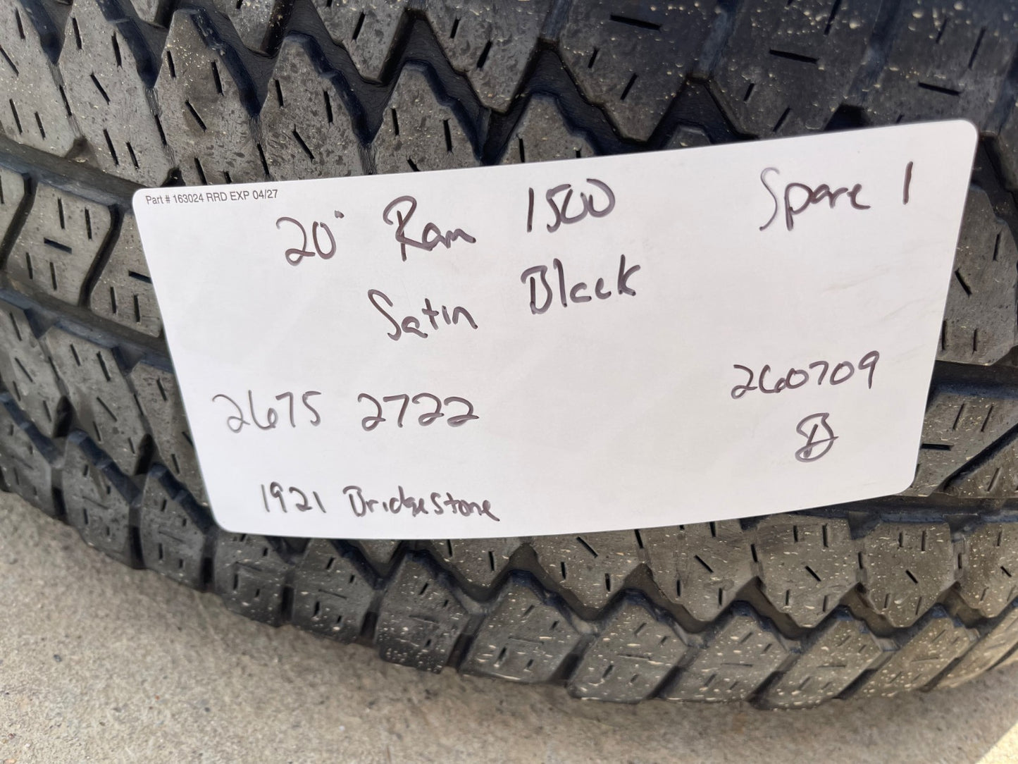20" Ram 1500 LIMITED Laramie wheel rim black OEM 2675 2722 spare single