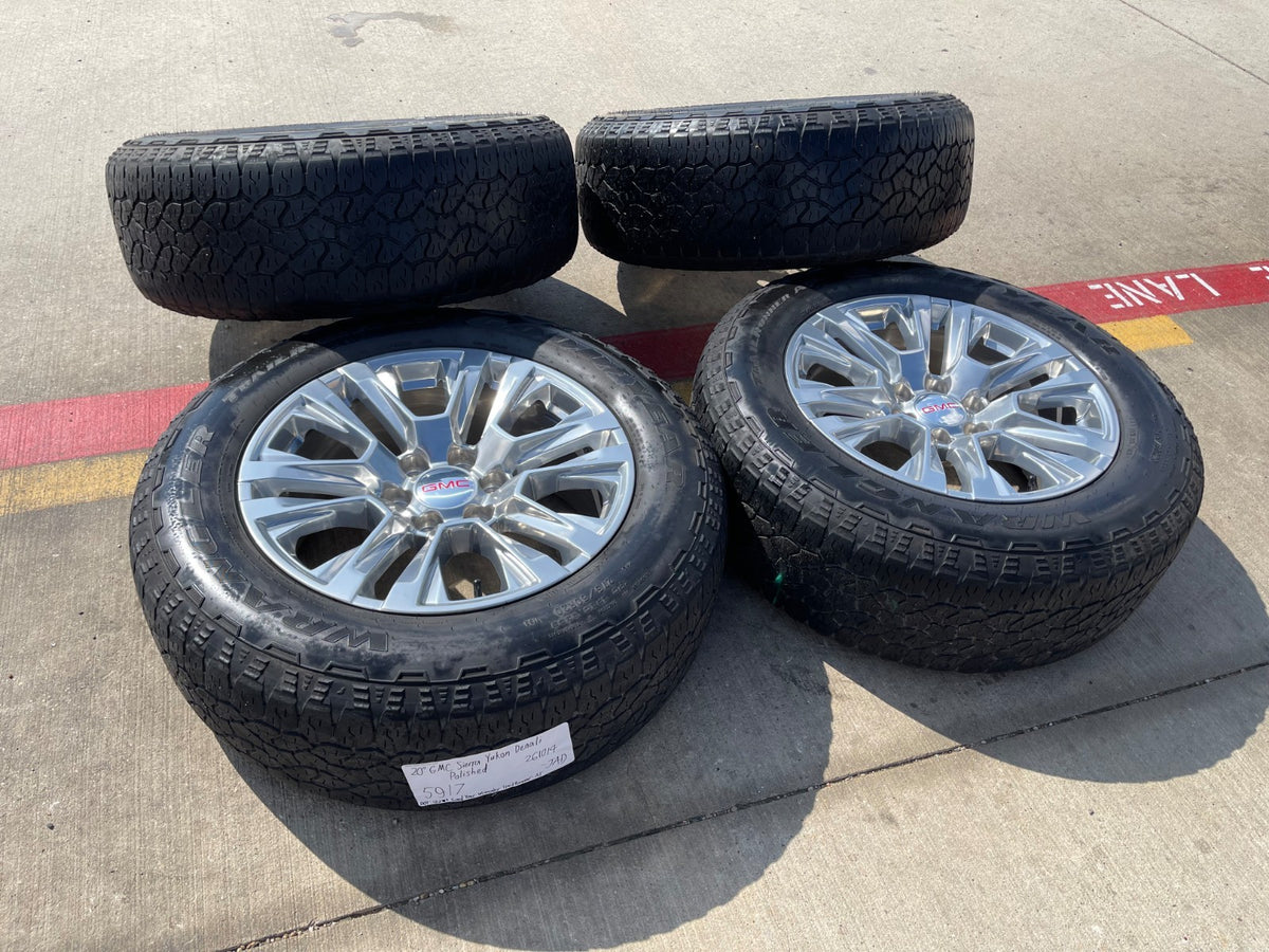 20" GMC Sierra Yukon Denali OEM 5917 wheels rims SET Chevy tires GOODYEAR