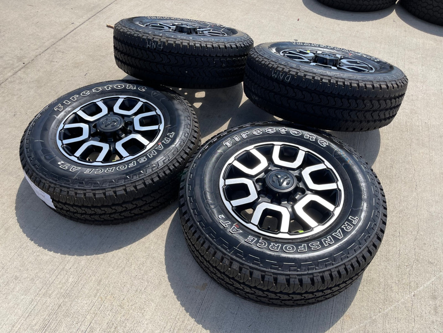 18" Ram 2500 3500 LARAMIE OEM wheels rims 2694 tires FIRESTONE A/T2 NEW 2026