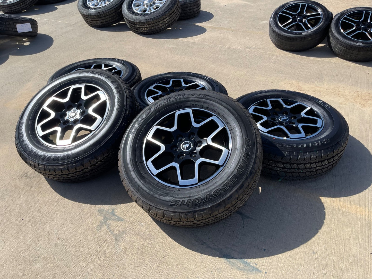 18" Ford Bronco wheels rims black 95213 Ranger tires tires BRIDGESTONE A/T SET