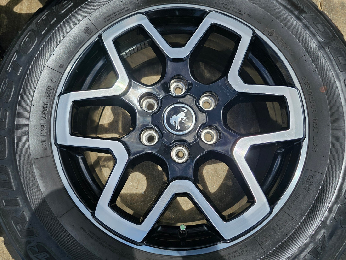 (5) 18" Ford Bronco wheels rims black 95213 Ranger SET BRIDGESTONE DUELER AT