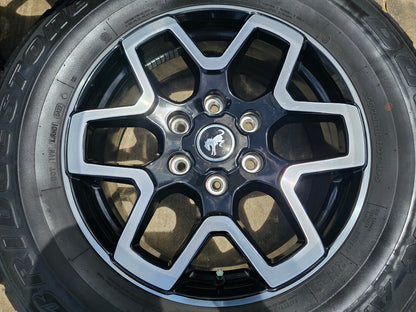 (5) 18" Ford Bronco wheels rims black 95213 Ranger SET BRIDGESTONE DUELER AT