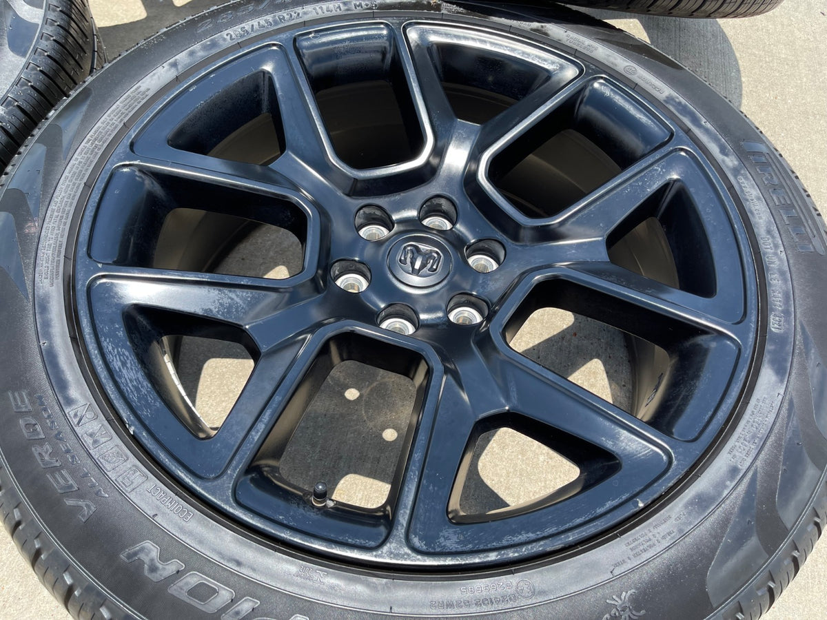 22" Dodge Ram 1500 OEM LIMITED Laramie wheels rims black 2725 2684 PIRELLI