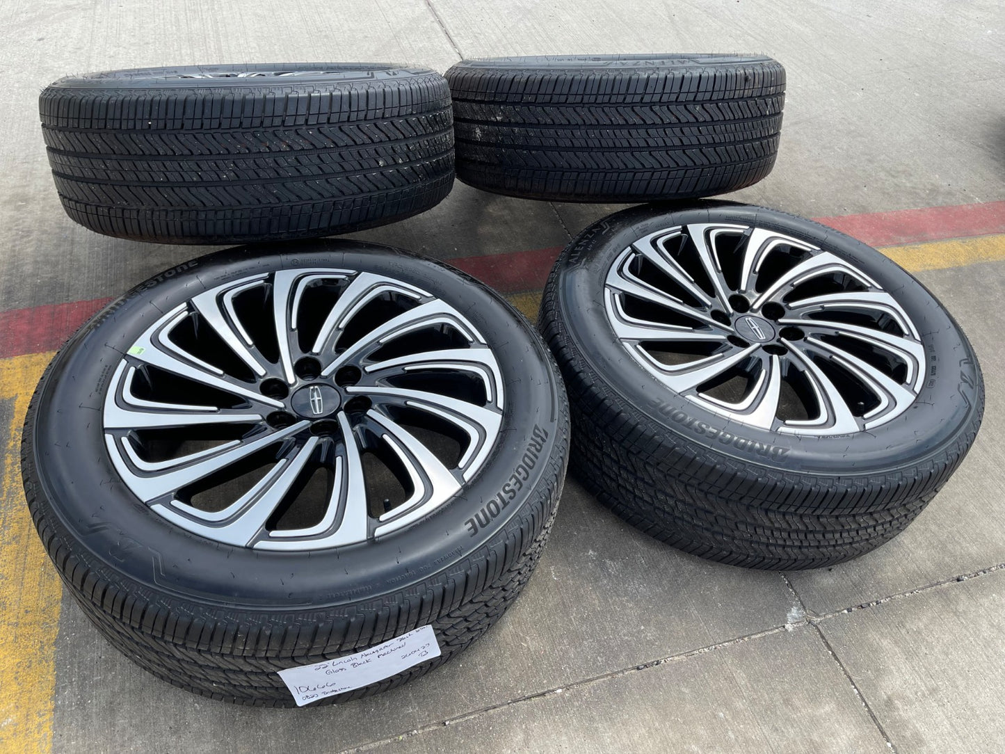22" Lincoln Navigator OEM 10666 rims wheels BLACK LABEL BRIDGESTONE NEW