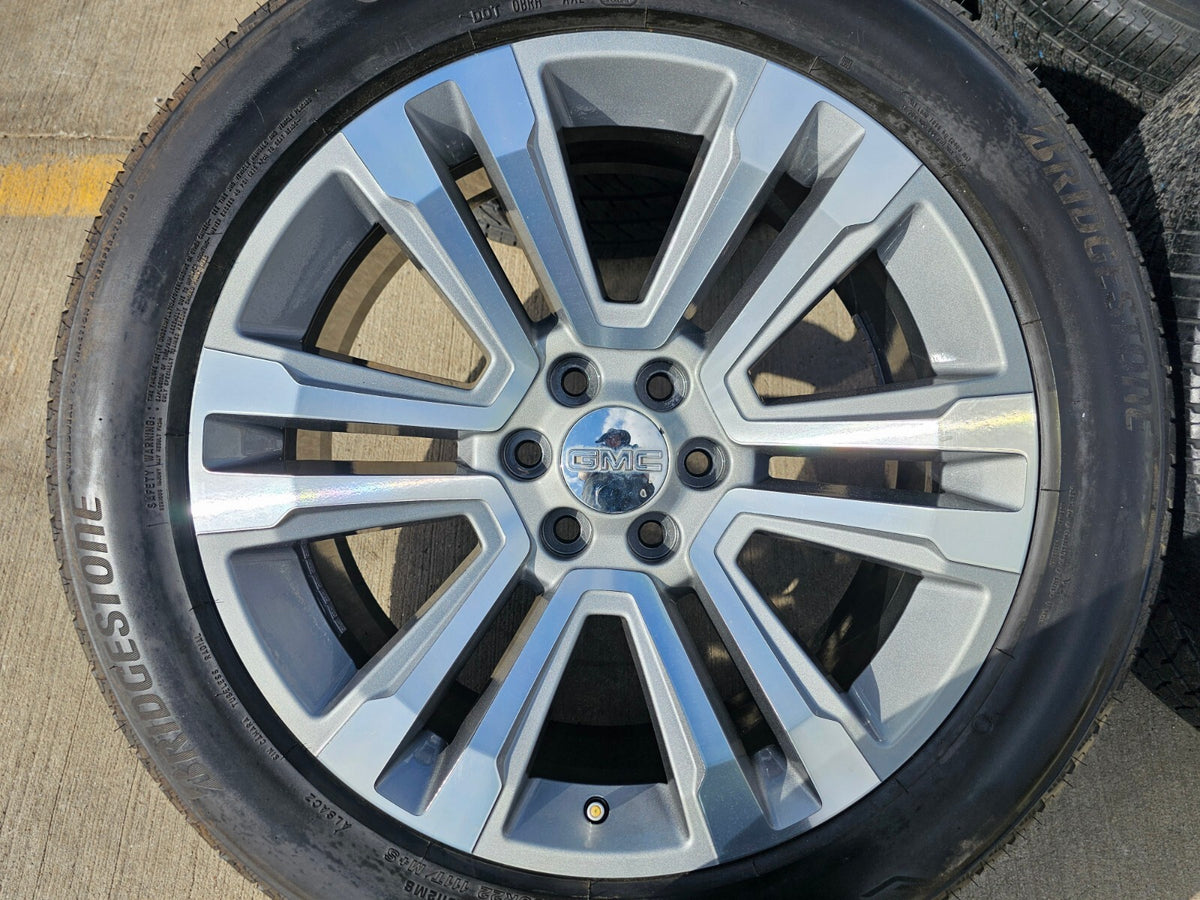 22" GMC Yukon DENALI OEM 5822 wheels rims tires Sierra SET BRIDGESTONE
