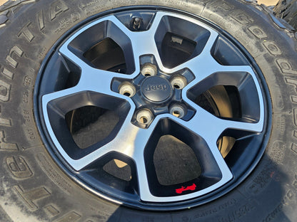 17" Jeep Wrangler Rubicon OEM 9218 wheels rims Gladiator BFG KO2 A/T SET