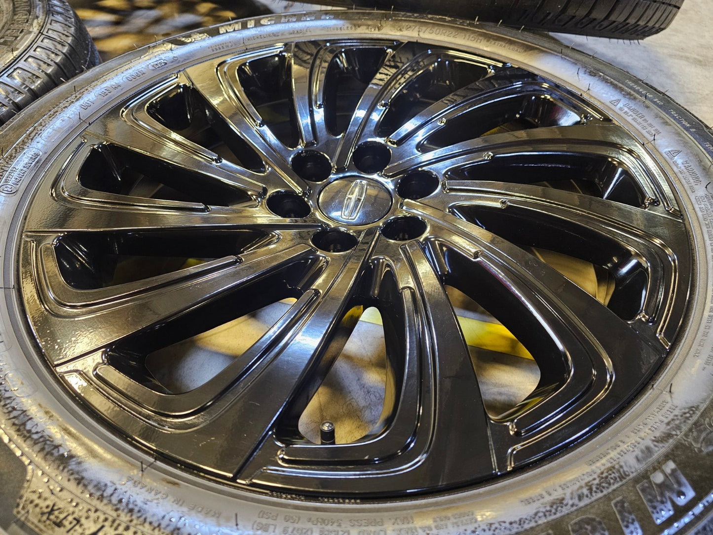 22" Lincoln Navigator OEM 10666 rims wheels BLACK LABEL SET MICHELIN NEW