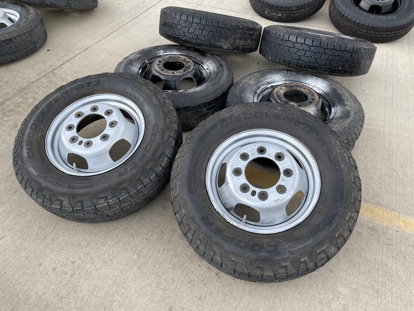 17" Dodge Ram 3500 Dually Laramie 8x200 wheels rims 2703 2704 OEM tires COOPER