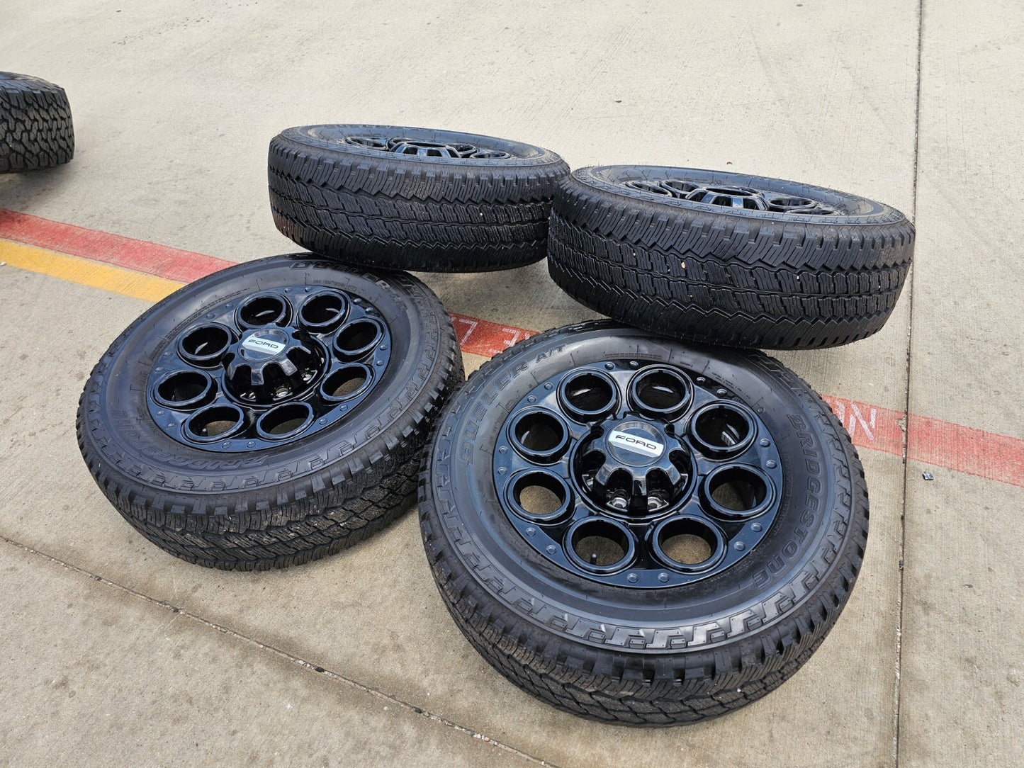 20" Ford F-250 F-350 OEM black Lariat wheels rims 10299 10484 tires DISCOUNTED