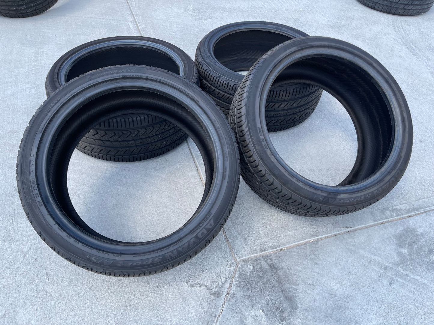 (2) 245/40R19 + (2) 275/35R19 Yokohama Advan Sport A/S+ Plus 98Y XL tires SET