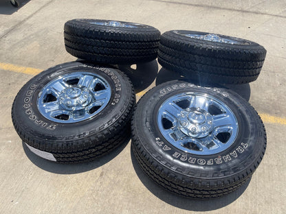 18" Dodge Ram 2500 3500 STEEL chrome OEM 2473 wheels rims SET FIRESTONE A/T2