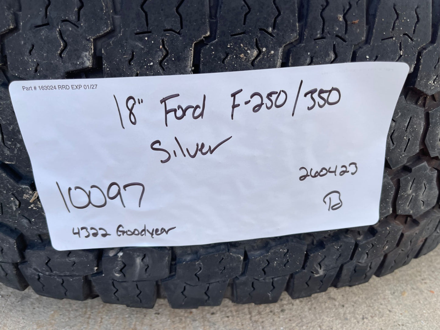 18" Ford F-250 F-350 OEM rims wheels 10097 tires GOODYEAR A/T
