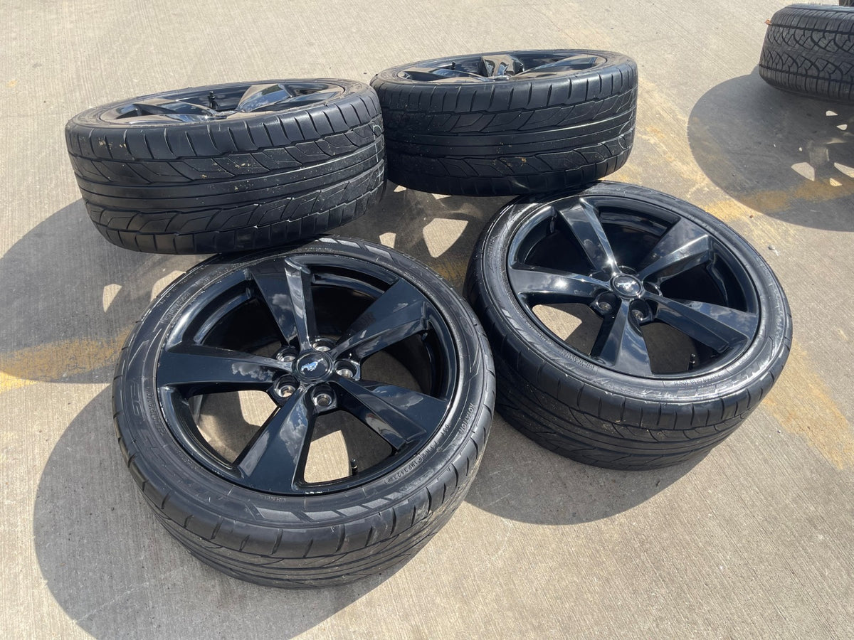 19" Ford Mustang GT OEM 10158 black wheels rims tires SET