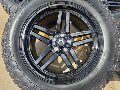 20" 20x9 Hartes Metal Savage Jeep Wrangler wheels rims 5x127 5x5 FALKEN 33" NEW