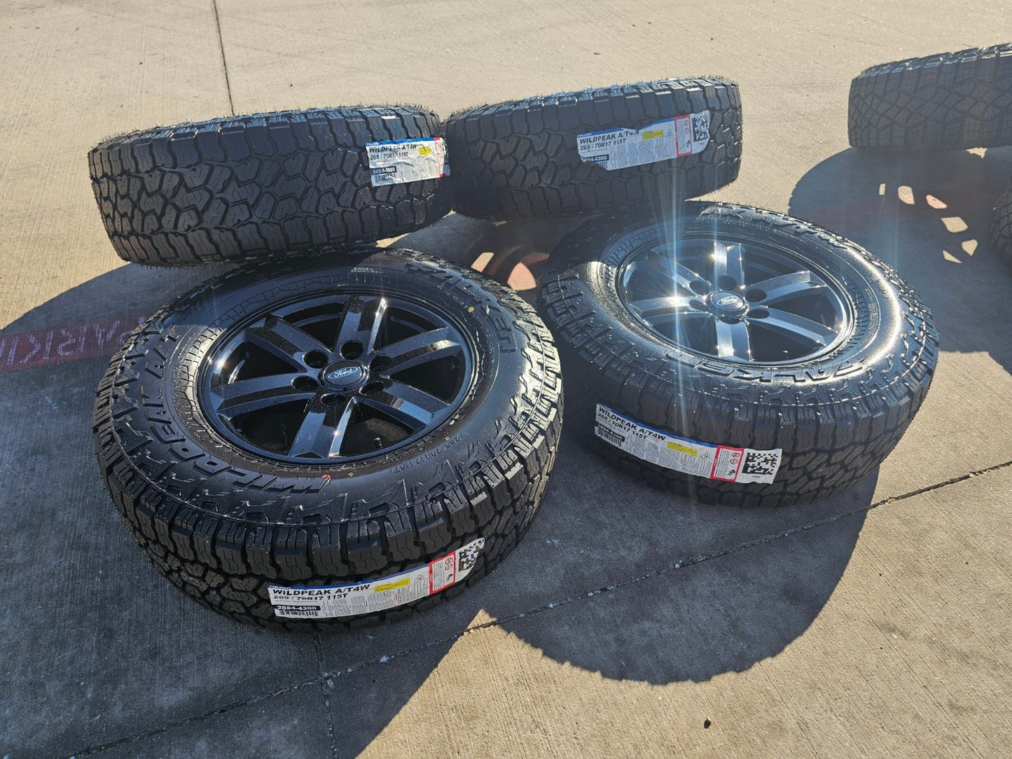 17" Ford F-150 OEM black Tremor rims wheels tires 10339 A/T4 2024 2025 2026 NEW