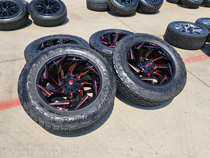 22x10 FUEL D775 Reaction Chevy Dodge Ram 2500 3500 wheels rims 37" 8x165 8x6.5