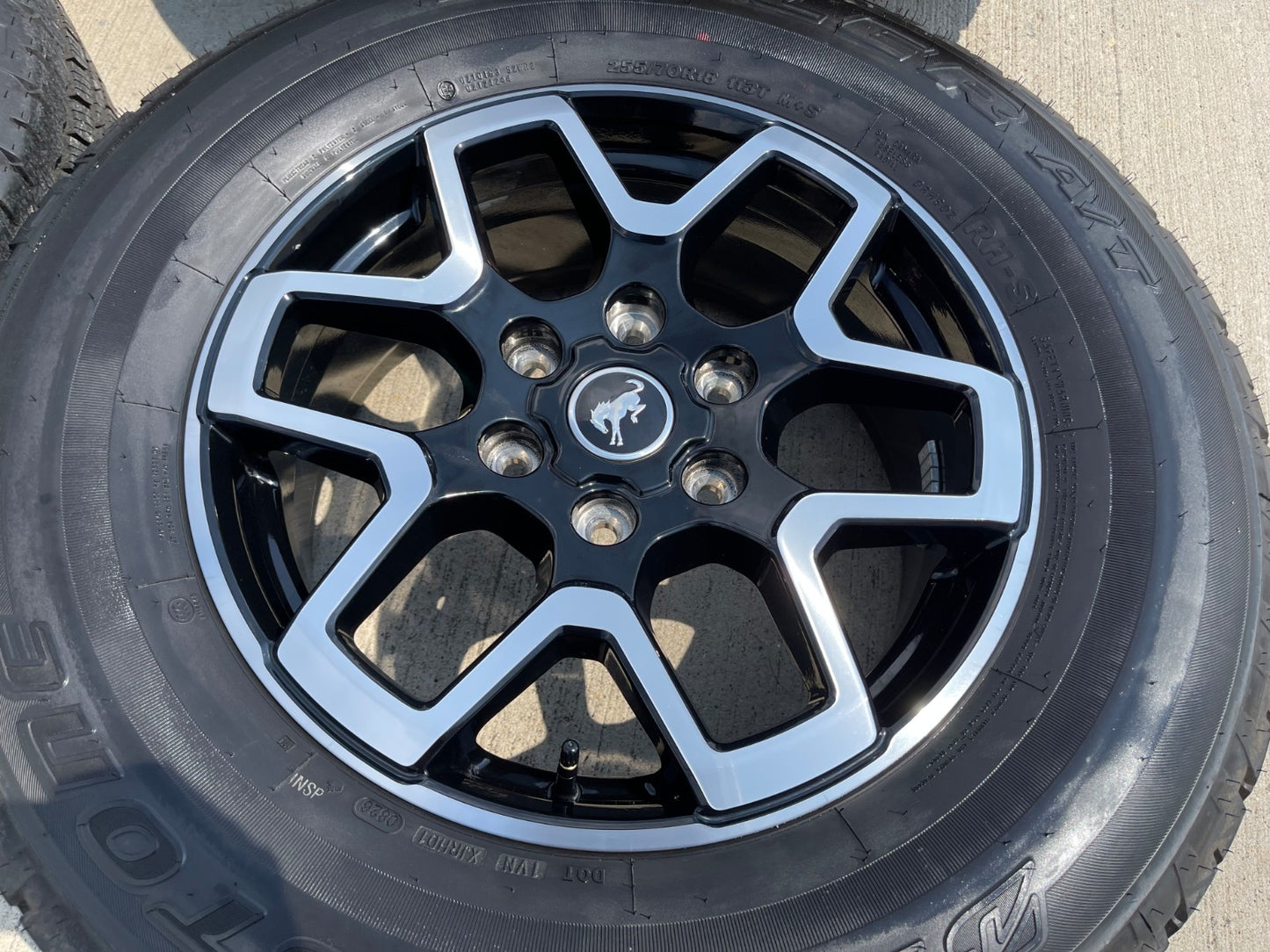 18" Ford Bronco wheels rims black 95213 Ranger SET BRIDGESTONE DUELER A/T NEW