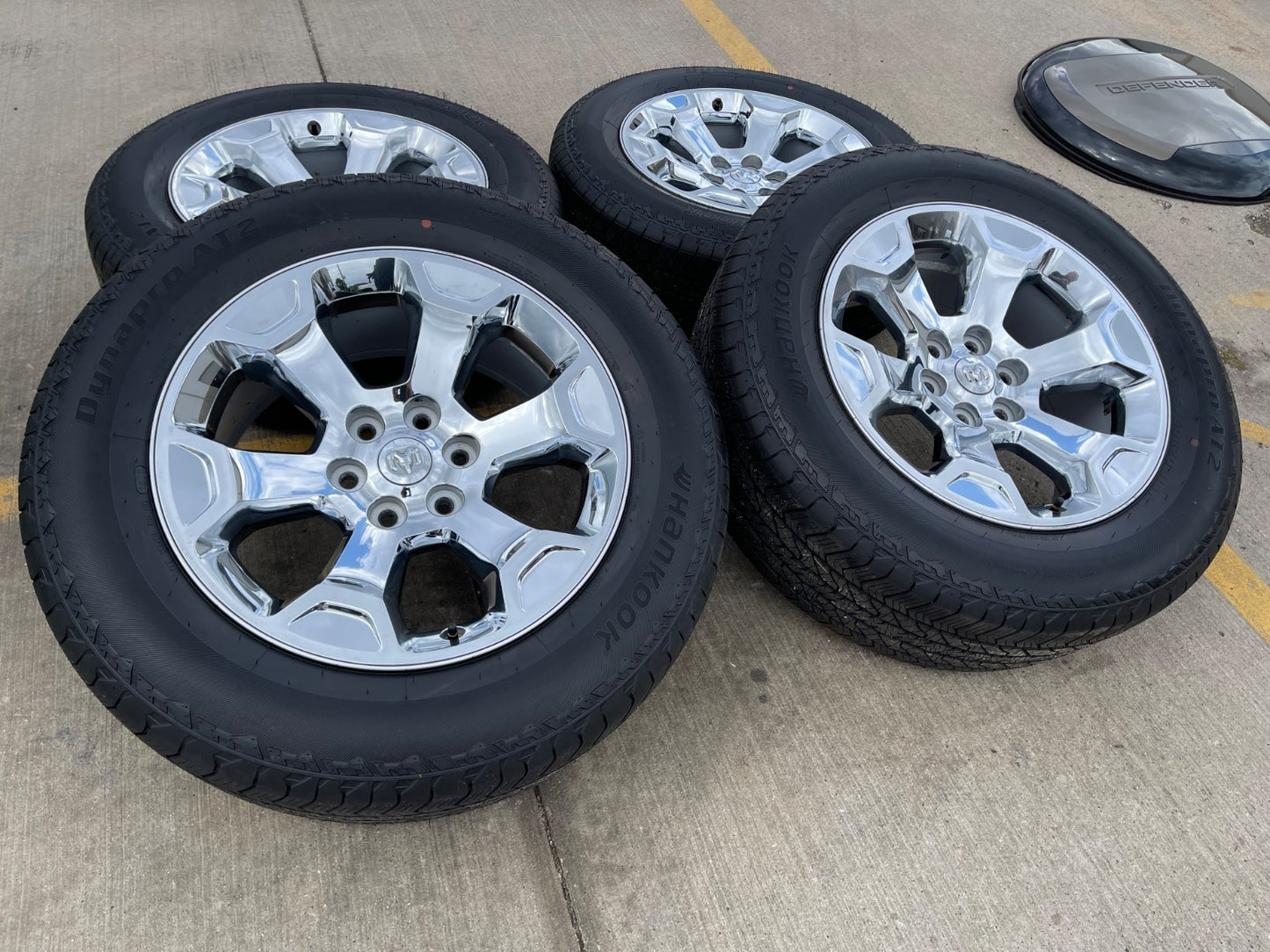 20" Dodge Ram 1500 OEM Laramie CHROME 2680 wheels rims 2025 2026 Hankook AT2 NEW
