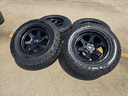 18x9 Fuel Shok D644 Chevy Silverado RAM Tacoma wheels rims 6x139 6x5.5 tires