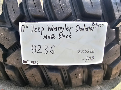17" Jeep Gladiator RUBICON OEM wheels rims black Wrangler 9236 NEW COOPER 35"