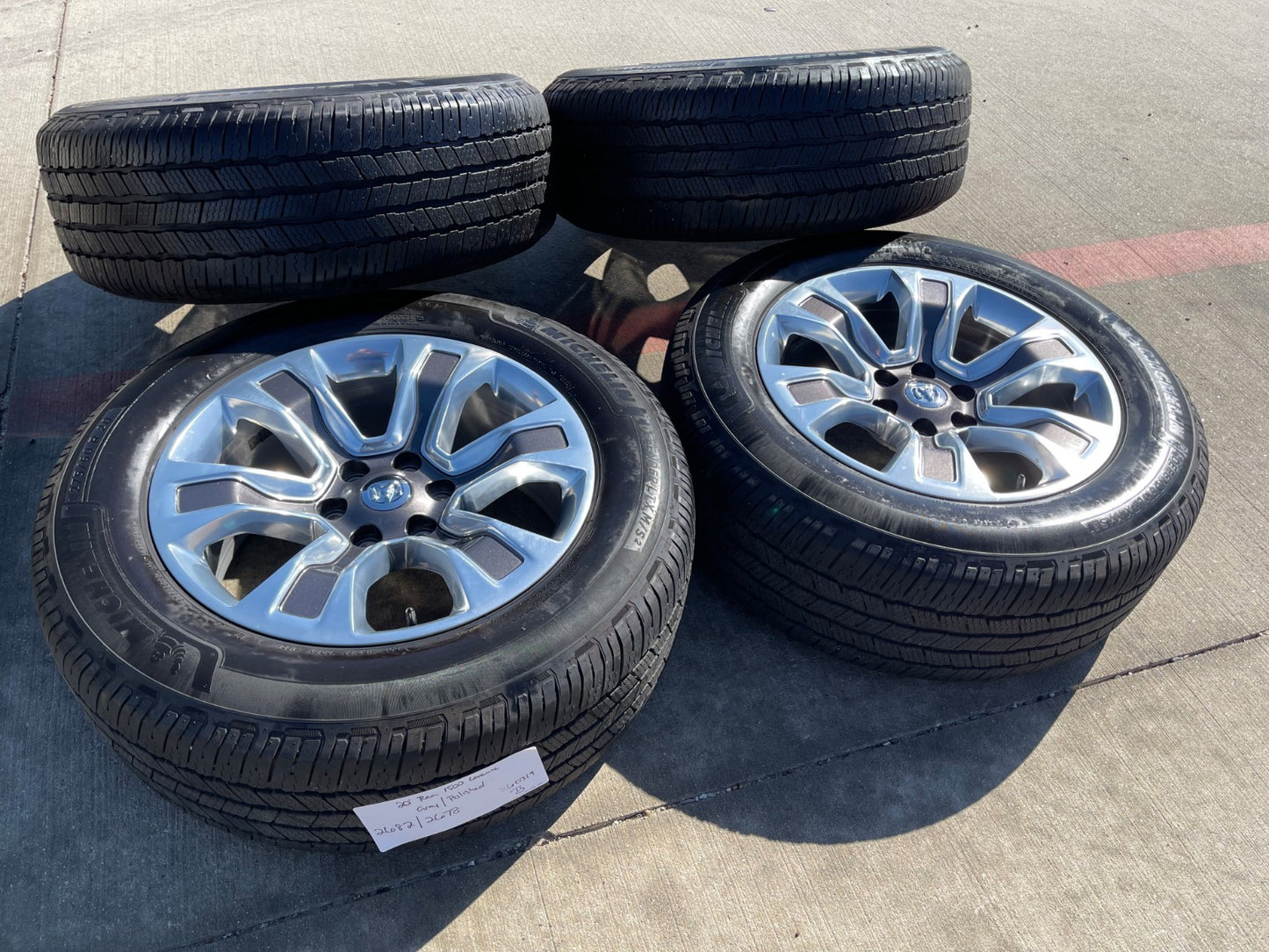 20" Dodge Ram 1500 OEM Laramie Long Horn 2678 2682 wheels rims MICHELIN DEFENDER